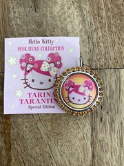 TARINA TARANTINO HELLO KITTY PINK HEAD AFRO SWAROVSKI HAIR CLIP PIN BARRETTE NEW