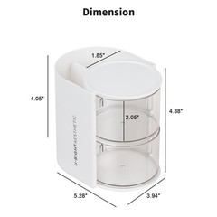 FABROK 2-Layer Clear Hair Accessories Organizer with 2-Layer, White