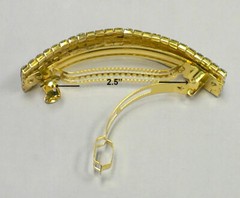 Set of 5 Vintage Crystal Bar Barrettes Sparkly Bridal Thick Hair Hairclip 0004-5