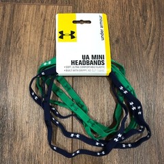 NEW Under Armour UA Mini Headbands 6 Pack Green Navy Blue Logo NEW LOT OF 2