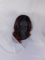 Bridal Hair Comb Womens White Beaded Sequin Edge Veil Wedding Accessory