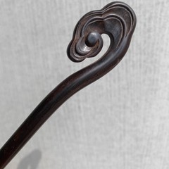 18cm Exquisitely Chinese Retro Ebony Wood Auspicious Clouds Ruyi Hairpin