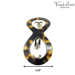 French Amie Infinity Loop 3” Cellulose Handmade Automatic Hair Barrette