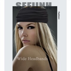 Sefiinh Wide Headbands For Women Stretch 1 Count (Pack of 6), Solid 1