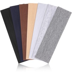 Wide Headband for Women – 7 Pack Soft Cotton Stretchy Elastic Headbands, Non-…