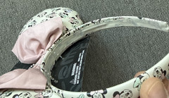 Disney Minnie Mouse Ears Headband Pink Bow Cream Patterned NWT Pastel Park Wear