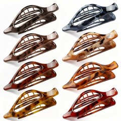 Gift4U Flat Hair Clips for Women, 8 Pack French Concord Claw Leopard