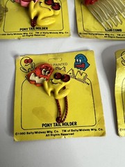 Vintage 1980’s Pac-Man Ghost Hair Barrette Pony Tail Lot Of 7 Rare Damage Read