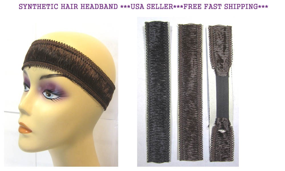LOT OF 2, 6,12—SYNTHETIC HAIR ELASTIC HEADBAND,HEAD WRAP-AM108A