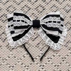 NEW Rococo Classic Lolita Lace Ribbon Large Bow Headband