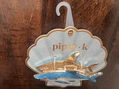 SHARK Hair Clip PIPER K Metal Gold with Color Enamel Design Shark Week Large NEW