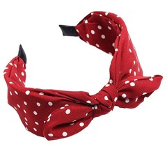 3 Pack Women’s Wide Polka Dots Headwraps Hair Band with Bow Assorted Colors