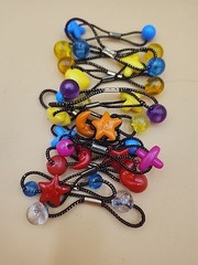 Vintage 1980’s GOODY Hair Twin Bead Ponytail Holder stars hearts moon Lot