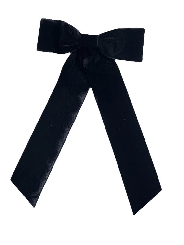 J Crew Velvet Bow Hair Clip Black OS Classic Formal Elegant Holiday Barrette