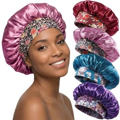 Gdotmely 4 Pack Satin Bonnet Silk for Sleeping Women, Large Multicolor