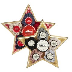 Scunci Hair Scrunchies Holiday Gift Set for Women Teens Scrunchie Star Box 10 Pc