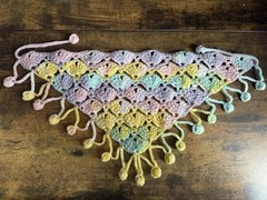 Handmade Crochet Bandana Head Scarf Cotton Boho Triangle Wrap Fest Cottagecore