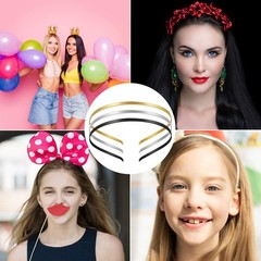 48 Pcs Smooth Metal Headbands – DIY Craft Hair Bands, Thin Bulk Hair Accessories