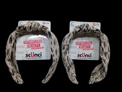 Scunci Fashion Knotted Headband Leopard Print Abstract (2 Pack) NEW