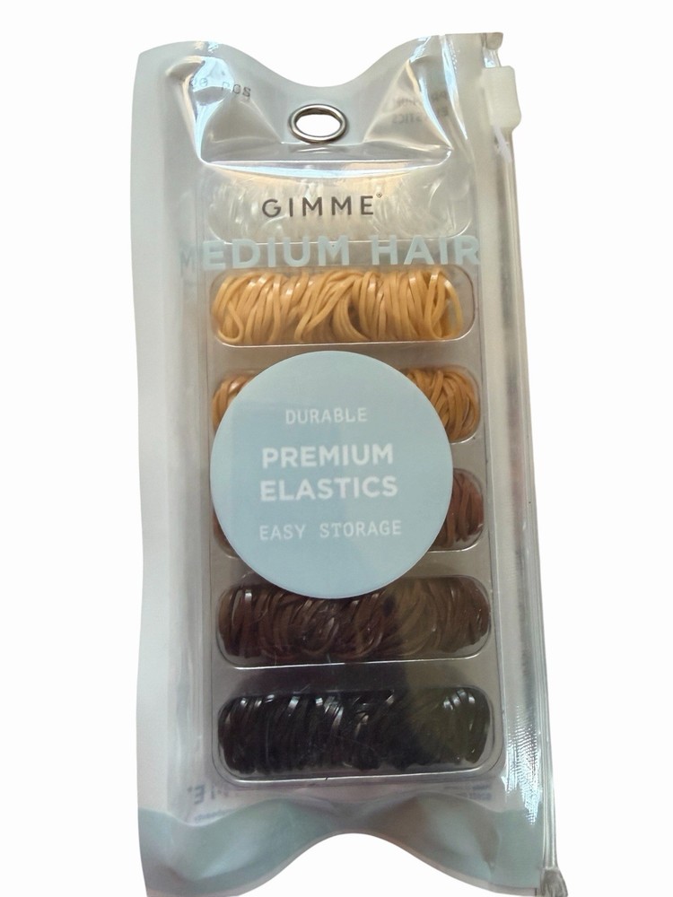 Gimme Medium Hair Durable Premium Elastics~5 Colors~500 Pcs~Resealable Pouch~New