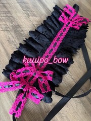 Lolita Accessories Gothic Lolita Headband Hair Bow Maid Headdress…Black & Pink
