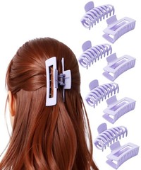 Ms. Pen- Large Hair Clips for Women, 4.3 Inch, 8 Pack, Purple