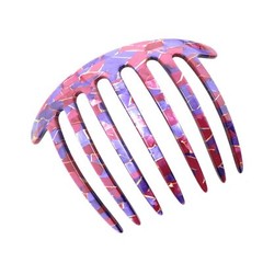 French Amie 7 Teeth Handmade Celluloid Side Hair Comb for Women and Girls