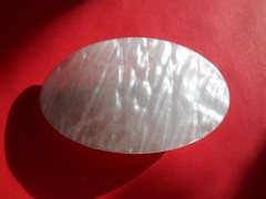 Vintage 1980s White Faux Marble Large Oval Plastic Hair Barrette Clip
