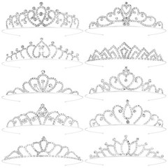 10 Pcs Rhinestones Tiaras Crowns for Wedding Birthday Prom Bride Pageant