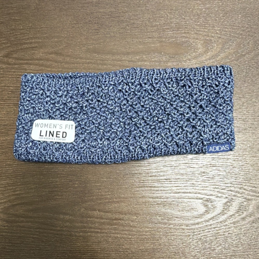 adidas Women’s Knit Lined ClimaWarm Headband Blue Temperature Regulation T1