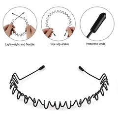 Metal Wave Hoop Hairband 6Pcs Sports Comb Headband Men Women New Non Slip