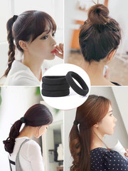 200PCS Black Hair Ties for Women Girls Seamless Thick Hair Band Elastic Hair Tie