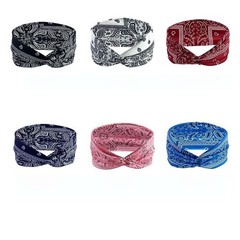 Comfortable Stretchy Sweatbands Paisley Design Hair Accessories for Daily Wear