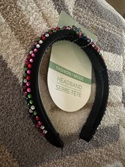 Black studded colorful rhinestone headband new headband