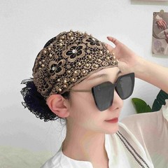 Pejlnd Lace Headbands for Women – 1Pcs 1 Count (Pack of 1), Pearl Hollow