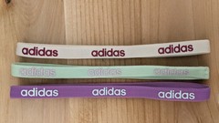 Adidas Elastic Headband Set of 3 | Purple Mint White Non-Slip Athletic Hair Band