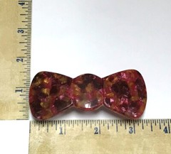Delsol French Metal Hair Clip Women Barrette Bow Iridescent Color Made in France