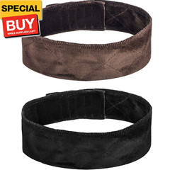 2 Pack Velvet Wig Band Head Hair Band Adjustable Fastern (Black and Brown)