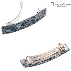 French Amie Oblong 3 1/2″ Celluloid Handmade Automatic Hair Barrette for Women