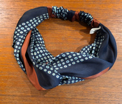 DREAM DAILY SATIN KNOTTED STRETCH HEADBAND ANTHROPOLOGIE GREEN-BLACK-BRONZE
