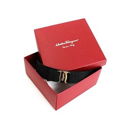 Authentic Salvatore Ferragamo Vara Ribbon Headband, Black and Silver,