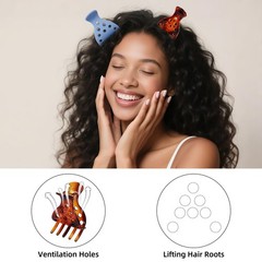 Estedro 7Pcs Root Lifting Hair Clips for 1 Count (Pack of 7), Multi-colored