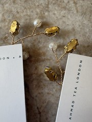 Gold U Hair Pins Set Of 2 with Faux Pearls and Diamond Rhinestones
