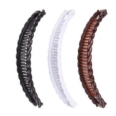 Women Solid Color Banana Hair Clip for Girls Vintage Wave Comb Hairpin Hair Brai