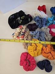 VTG Hair Scrunchies Ties Variety Mixed Lot of 32 Y2K 90s Colors Pink Purple Blue