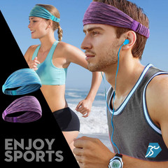 5-Piece Women’S Anti-Slip Sports Sweat-Absorbing Headbands Elastic Yoga Fitness