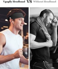 4 Pack Running Headbands for Men Sweatbands Sports Sweat Bands Workout Fitness