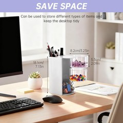 WeiLingBo 3-Layer Hair Accessories Organizer with Brush White