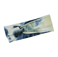 Blue, Cream & Black Tie-Dye Headwrap