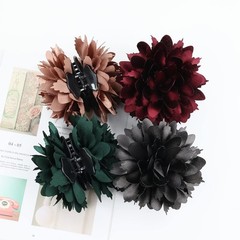 Cinaci 4 Pack Big Large Satin Rose Flower Plastic Hair Claws Clips with Bow Barr